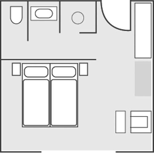 Standard double room - floor plan